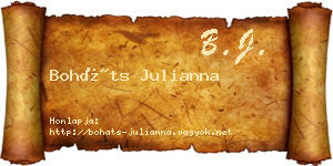 Boháts Julianna névjegykártya